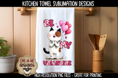Dog and Cat Valentine Sublimation Kitchen Towel PNG Designs Product Image 4