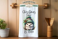 Hedgehog Christmas | Kitchen Towel Sublimation Designs Product Image 5