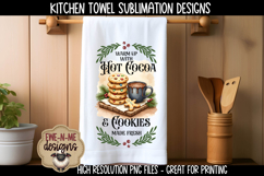 Hot Cocoa and Cookies KitchenTowel Sublimation PNG Files Product Image 5