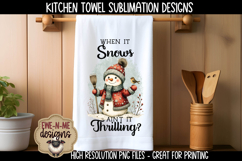 Winter Wonderland Snowman KitchenTowel Sublimation PNG Files Product Image 5