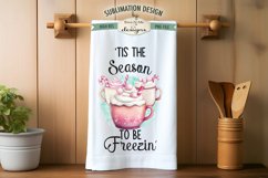 Pink Christmas Cookies Kitchen Towel Sublimation Designs Product Image 5