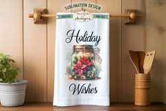 Poinsettia Jars Christmas Kitchen Towel Sublimation Designs Product Image 5