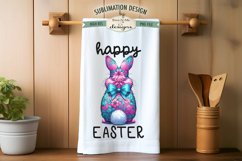 Floral Easter Bunnies with Tail | Kitchen Towel Sublimation Product Image 5