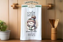 Cute Snowman Kitchen Towel Sublimation Designs Product Image 5