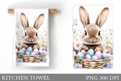 Easter Bunny Kitchen Towel . Easter Kitchen Towel Design Product Image 1