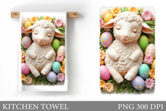 Easter Lamb Kitchen Towel. Easter Kitchen Towel Design Product Image 1
