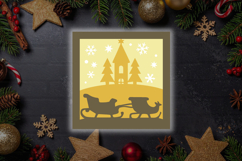 Sleigh Scene Christmas Shadow Box Product Image 1