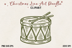 Vintage Hand-Drawn Christmas Illustration| Line Art Clipart Product Image 1