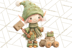 Santa's Elves Clipart, Christmas Elf Illustrations PNG Product Image 3