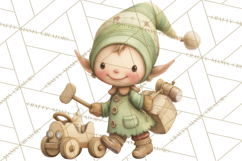 Santa's Elves Clipart, Christmas Elf Illustrations PNG Product Image 5