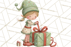 Santa's Elves Clipart, Christmas Elf Illustrations PNG Product Image 2