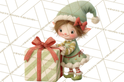 Santa's Elves Clipart, Christmas Elf Illustrations PNG Product Image 3