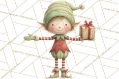 Santa's Elves Clipart, Christmas Elf Illustrations PNG Product Image 4