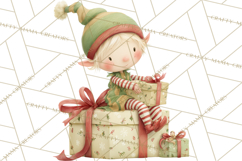 Santa's Elves Clipart, Christmas Elf Illustrations PNG Product Image 5