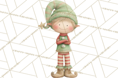 Santa's Elves Clipart, Christmas Elf Illustrations PNG Product Image 3