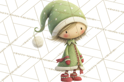 Santa's Elves Clipart, Christmas Elf Illustrations PNG Product Image 4