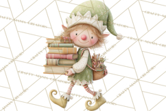 Santa's Elves Clipart, Christmas Elf Illustrations PNG Product Image 5