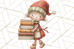 Santa's Elves Clipart, Christmas Elf Illustrations PNG Product Image 2