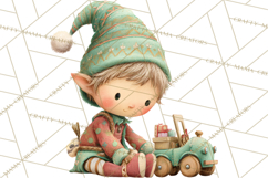 Santa's Elves Clipart, Christmas Elf Illustrations PNG Product Image 4