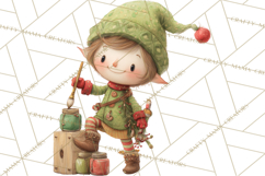 Santa's Elves Clipart, Christmas Elf Illustrations PNG Product Image 4