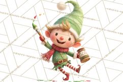 Santa's Elves Clipart, Christmas Elf Illustrations PNG Product Image 5