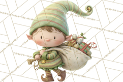 Santa's Elves Clipart, Christmas Elf Illustrations PNG Product Image 4