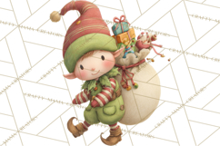 Santa's Elves Clipart, Christmas Elf Illustrations PNG Product Image 2