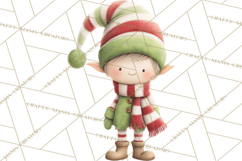Santa's Elves Clipart, Christmas Elf Illustrations PNG Product Image 5