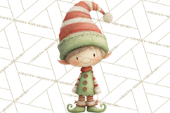 Santa's Elves Clipart, Christmas Elf Illustrations PNG Product Image 2