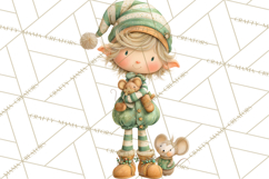 Santa's Elves Clipart, Christmas Elf Illustrations PNG Product Image 2