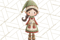 Santa's Elves Clipart, Christmas Elf Illustrations PNG Product Image 5