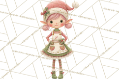 Santa's Elves Clipart, Christmas Elf Illustrations PNG Product Image 2