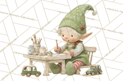 Santa's Elves Clipart, Christmas Elf Illustrations PNG Product Image 3