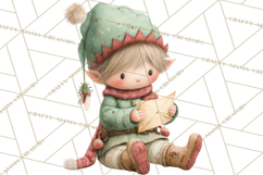 Santa's Elves Clipart, Christmas Elf Illustrations PNG Product Image 4
