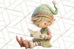 Santa's Elves Clipart, Christmas Elf Illustrations PNG Product Image 5