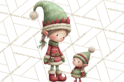 Santa's Elves Clipart, Christmas Elf Illustrations PNG Product Image 3