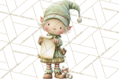 Santa's Elves Clipart, Christmas Elf Illustrations PNG Product Image 3