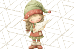 Santa's Elves Clipart, Christmas Elf Illustrations PNG Product Image 5