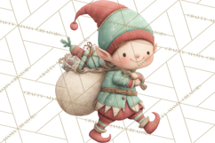 Santa's Elves Clipart, Christmas Elf Illustrations PNG Product Image 5