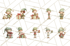 Santa's Elves Clipart, Christmas Elf Illustrations PNG Product Image 3