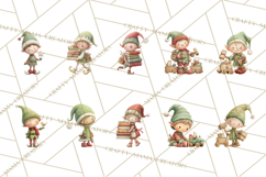 Santa's Elves Clipart, Christmas Elf Illustrations PNG Product Image 4