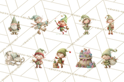 Santa's Elves Clipart, Christmas Elf Illustrations PNG Product Image 8