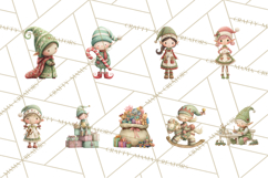 Santa's Elves Clipart, Christmas Elf Illustrations PNG Product Image 7
