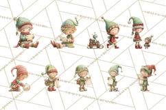 Santa's Elves Clipart, Christmas Elf Illustrations PNG Product Image 5