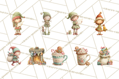 Santa's Elves Clipart, Christmas Elf Illustrations PNG Product Image 2
