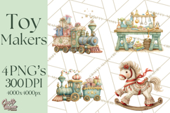 Santa's Elves Clipart, Christmas Elf Illustrations PNG Product Image 1