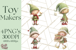 Santa's Elves Clipart, Christmas Elf Illustrations PNG Product Image 1