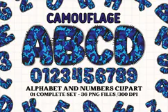 Camouflage Alphabet PNG Clip Art, camouflage letters doodle Product Image 1