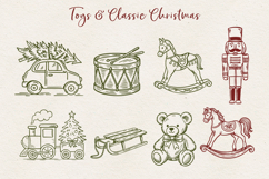 Vintage Hand-Drawn Christmas Illustrations| Line Art Clipart Product Image 5