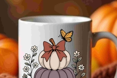 Monochromatic fall, Floral pumpkins svg Product Image 2